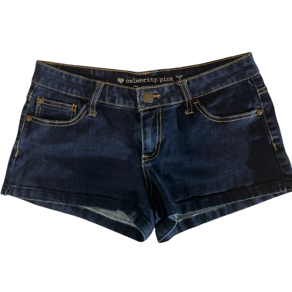 Celebrity Pink Women's Dark Blue Jean Shorts